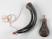POWDER HORN AND POWDER FLASKPO