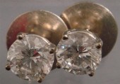 Pr 14K WG diamond earrings, td