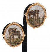 PR. 14K YG MOSAIC CLIP PIERCED