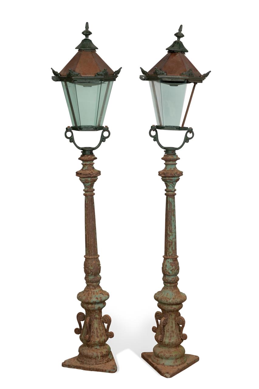 PR 19TH C. COPPER & IRON LANTERN