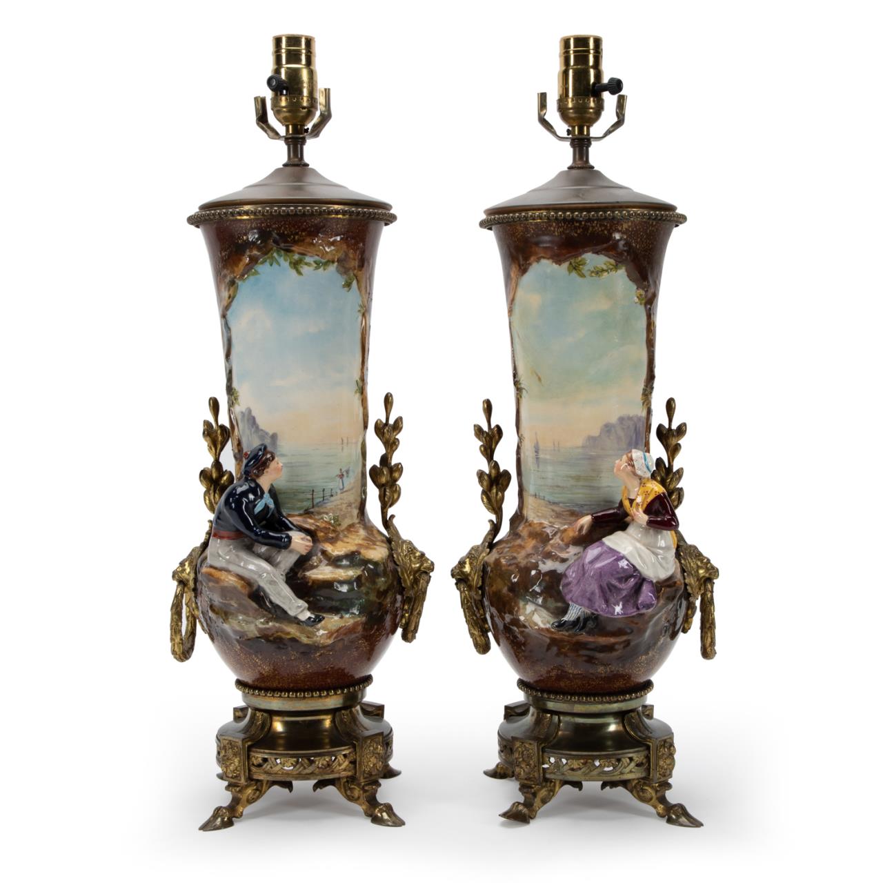 PR., 19TH C. EDOUARD GILLE URNS