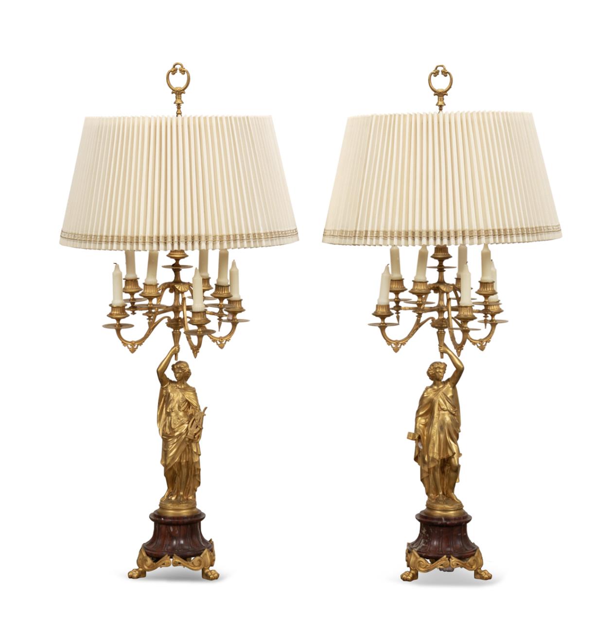 PR 19TH C FIGURAL BRONZE & MARBLE