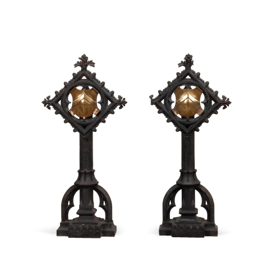 PR 19TH C. GOTHIC REVIVAL FIREDOGS,
