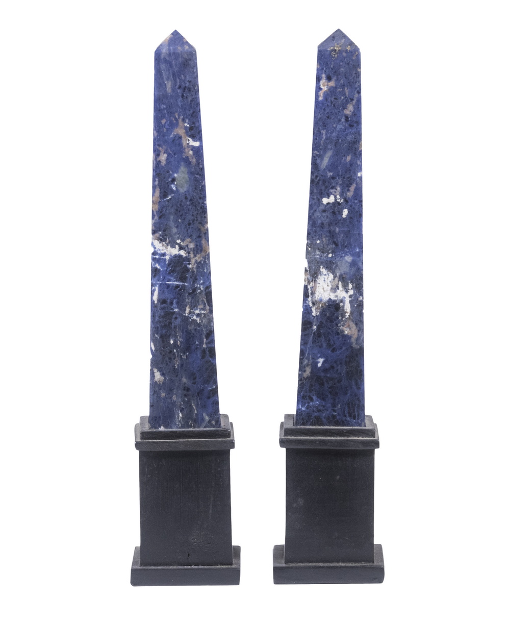 PR 19TH C. LAPIS LAZULI OBELISKS