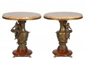 PR. 19TH C. MARBLE TOP TABLES