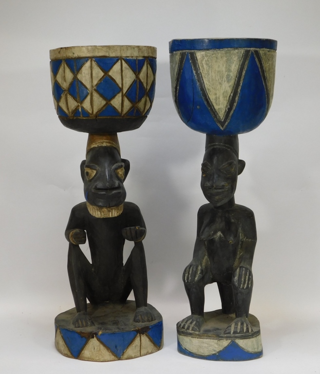 PR AFRICAN CARVED WOOD FIGURAL