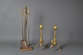 Pr. Antique Lemon Top Andirons