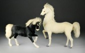 Pr. Antique Wood And Horse Hai
