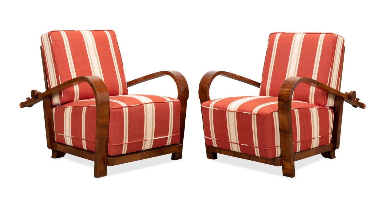 PR ART DECO WALNUT VENEER LOUNGE