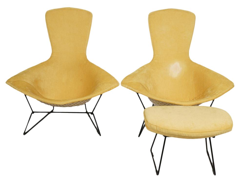 PR. BERTOIA BIRD CHAIRS & OTTOMAN