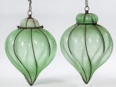 PR BLOWN CAGED GLASS HANGING L