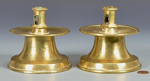 PR BRASS CAPSTAN CANDLESTICKSPair