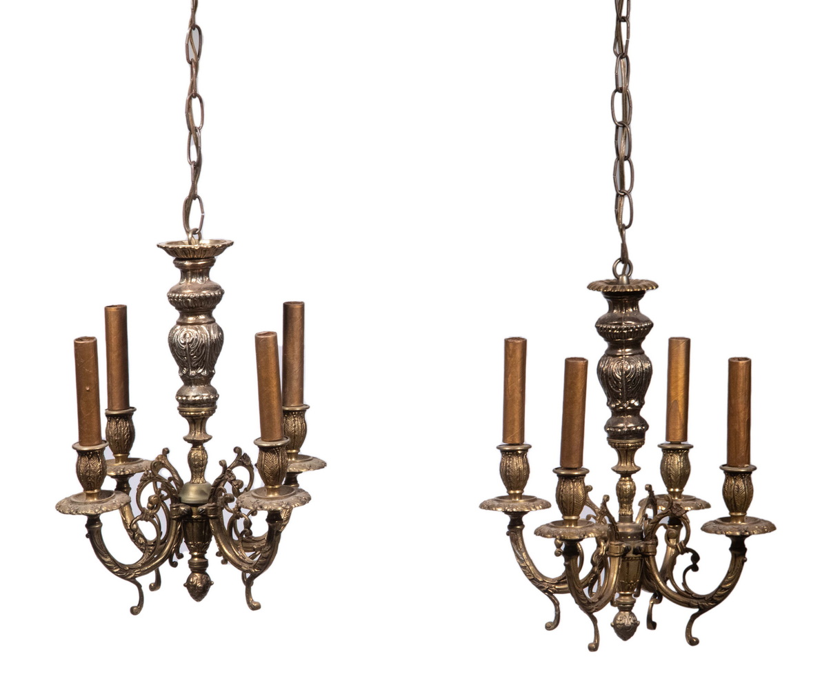 PR BRASS CHANDELIERS Pair of