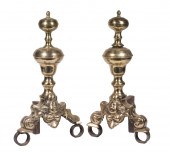 PR BRASS & IRON CHENETS Pair o