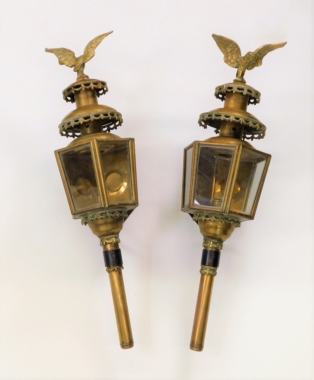 PR BRONZE EAGLE CARRIAGE LANTERNS