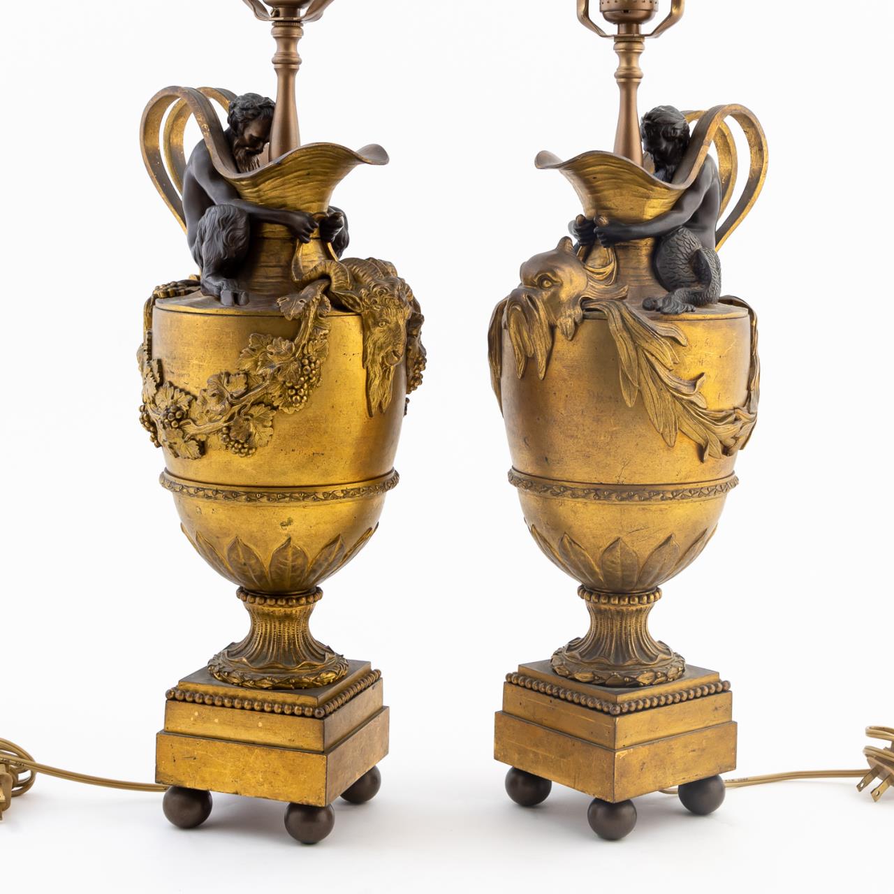 PR BRONZE EWER-FORM TABLE LAMPS,