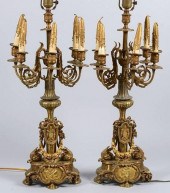 PR. BRONZE FRENCH CANDLEABRA L