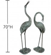 PR. BRONZE OUTDOOR CRANE FOUNT