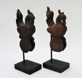 PR BURMESE CARVED WOOD PEACOCK