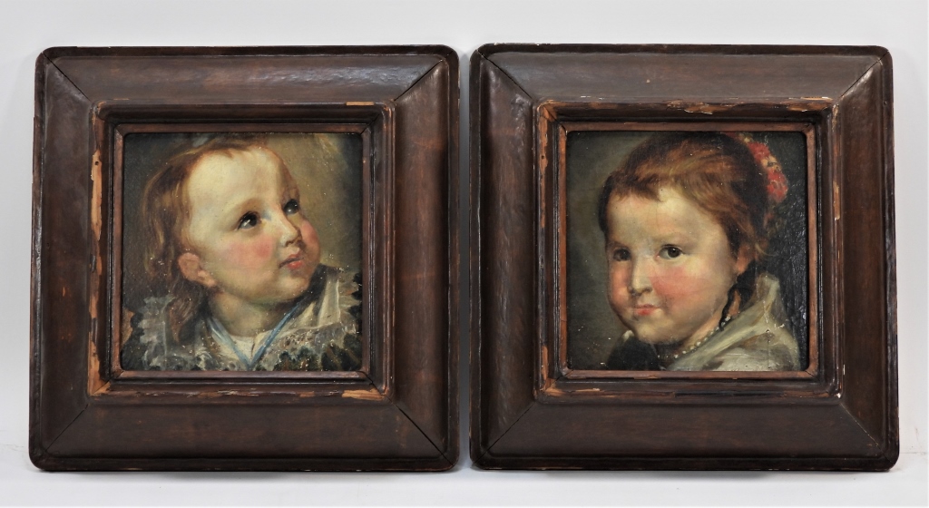 PR C.1800 YOUNG BOY & GIRL PORTRAIT