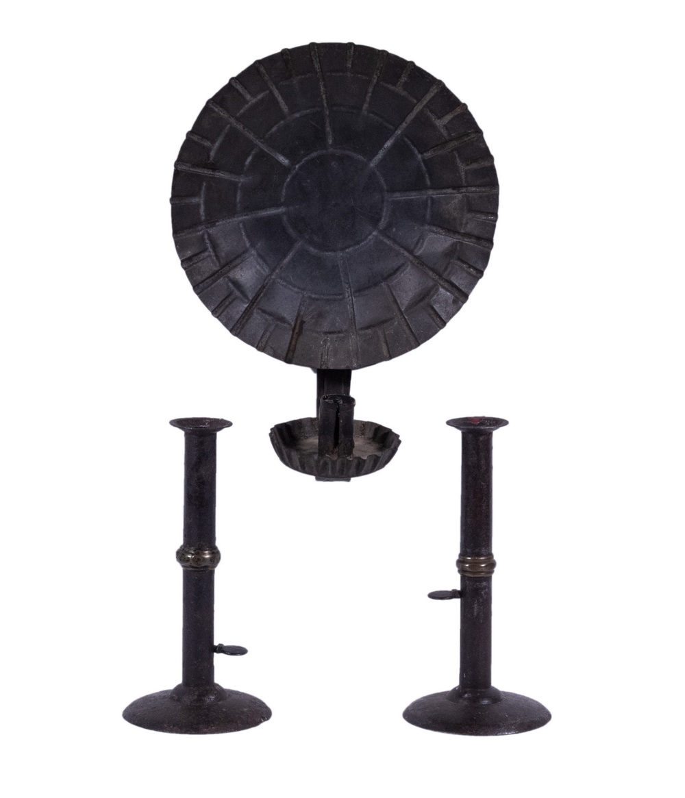 PR CANDLESTICKS & WALL SCONCE (3)