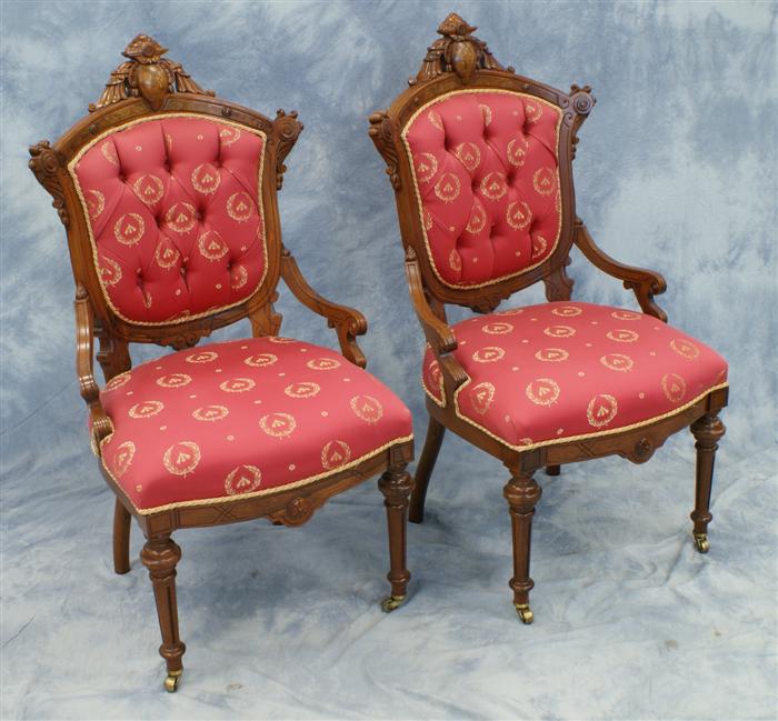 Pr carved walnut Victorian