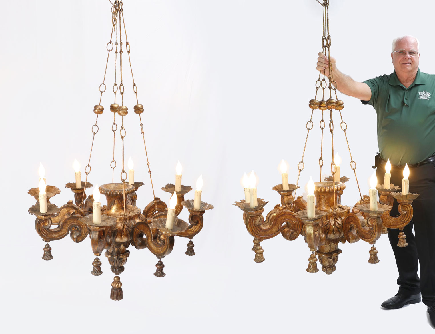 PR CARVED WOODEN CHANDELIERS
