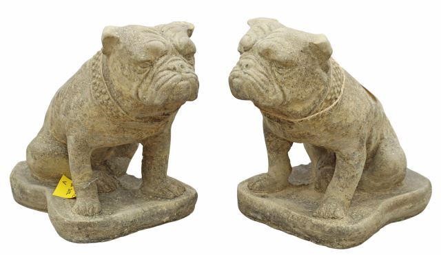 (PR) CAST STONE SEATED BULLDOG