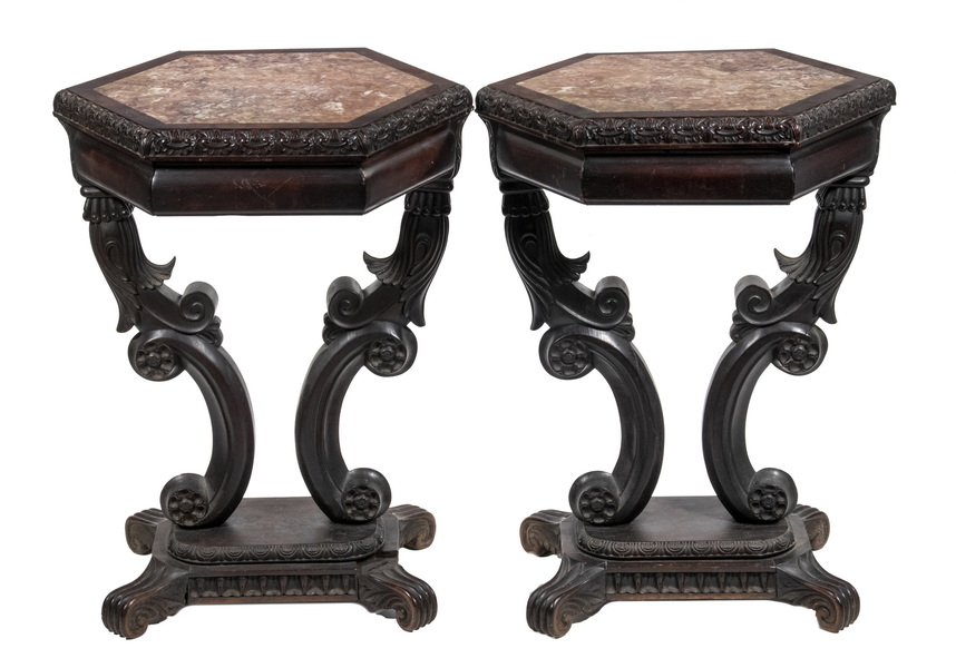 PR CEYLONESE ROSEWOOD STANDS Pair
