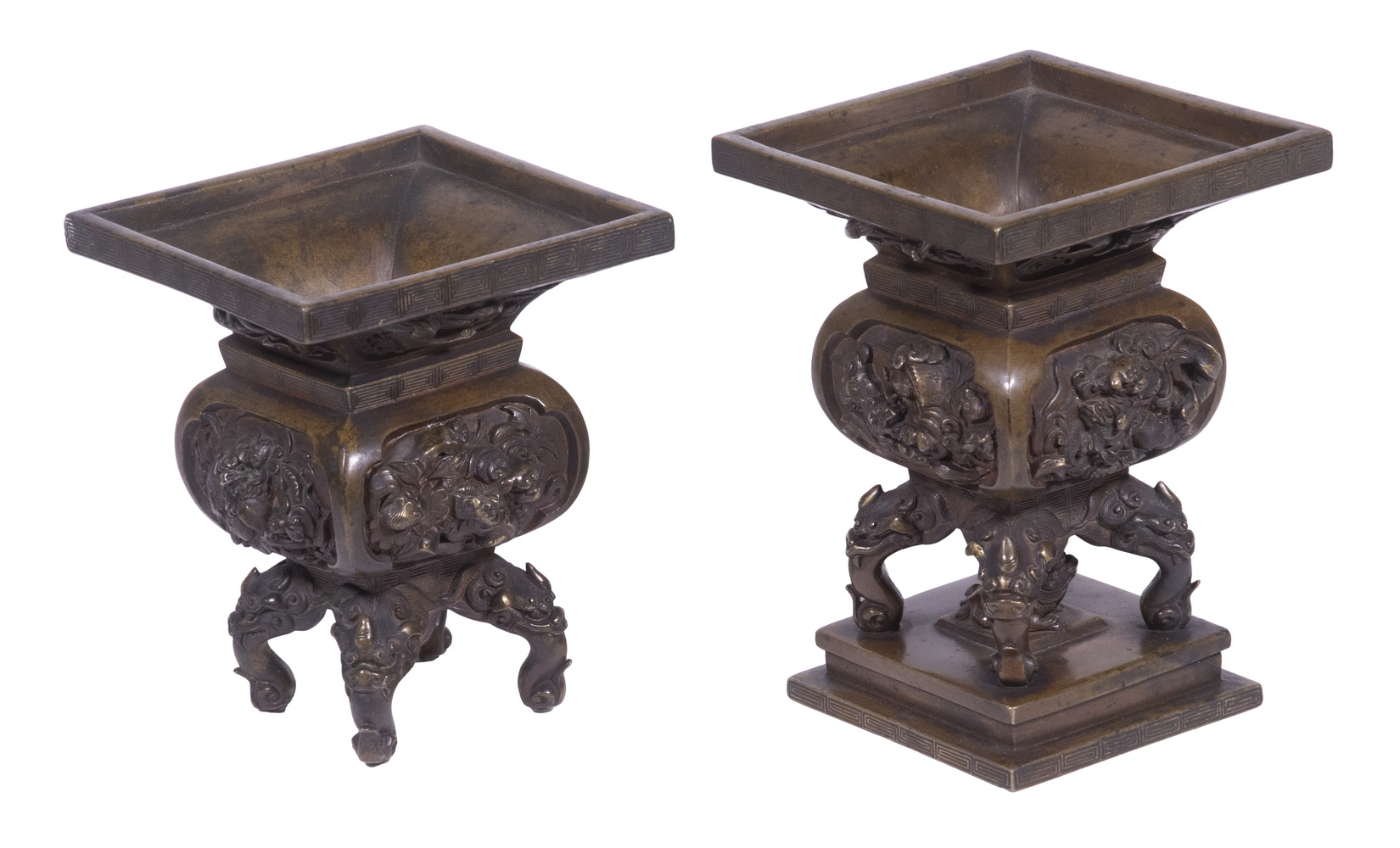 PR CHINESE BRONZE VASES Pair of