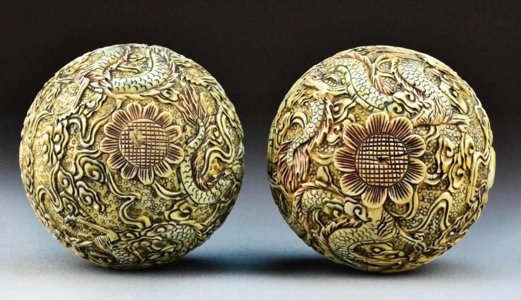 Pr. Chinese Carved Bone Spherical