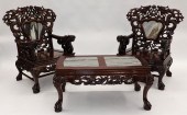 PR CHINESE CARVED HARDWOOD MAR