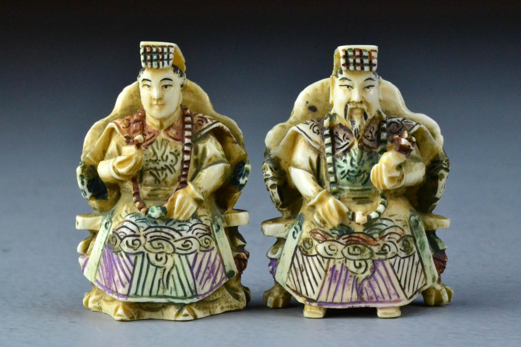 Pr. Chinese Carved Ivory Emperor