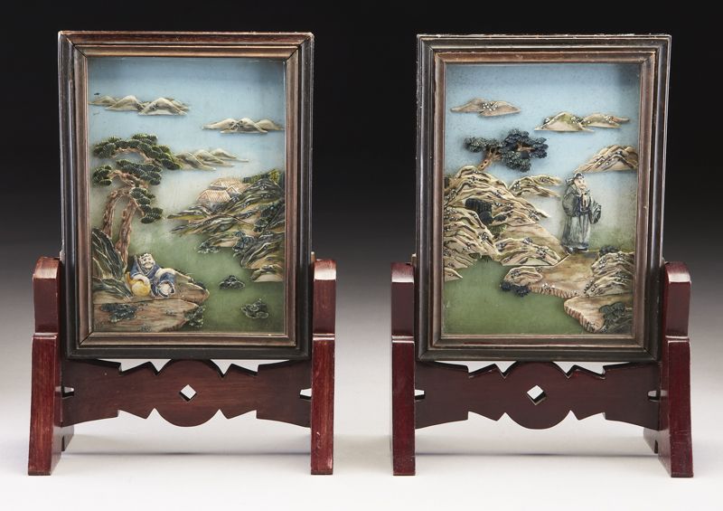 Pr. Chinese carved polychrome ivory