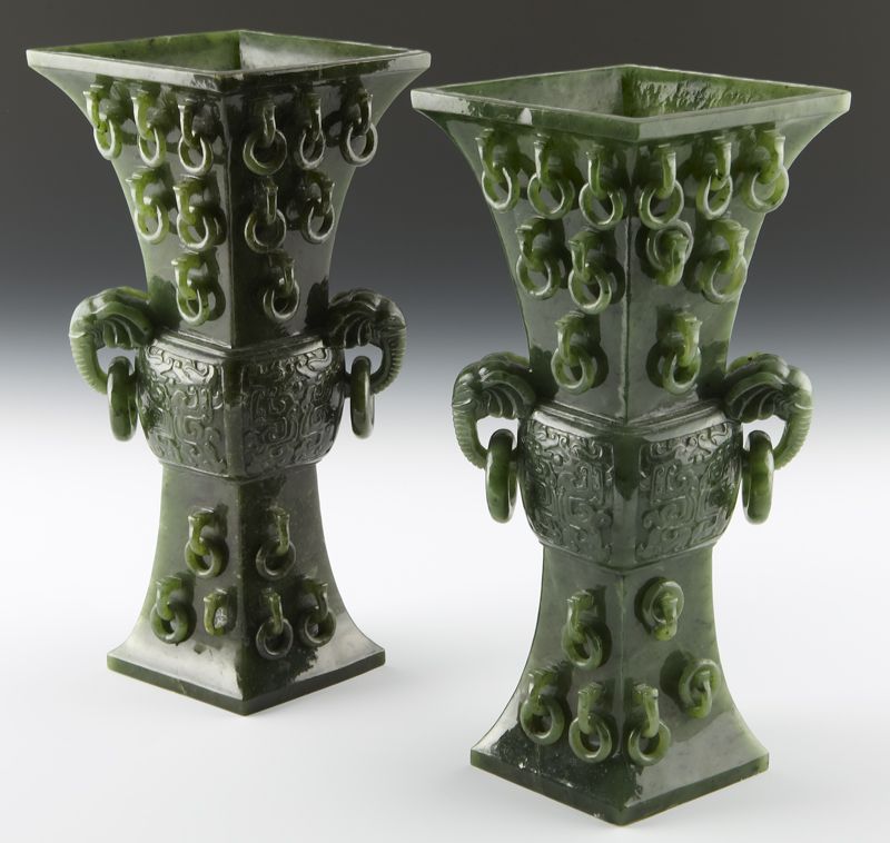 Pr. Chinese carved spinach jade