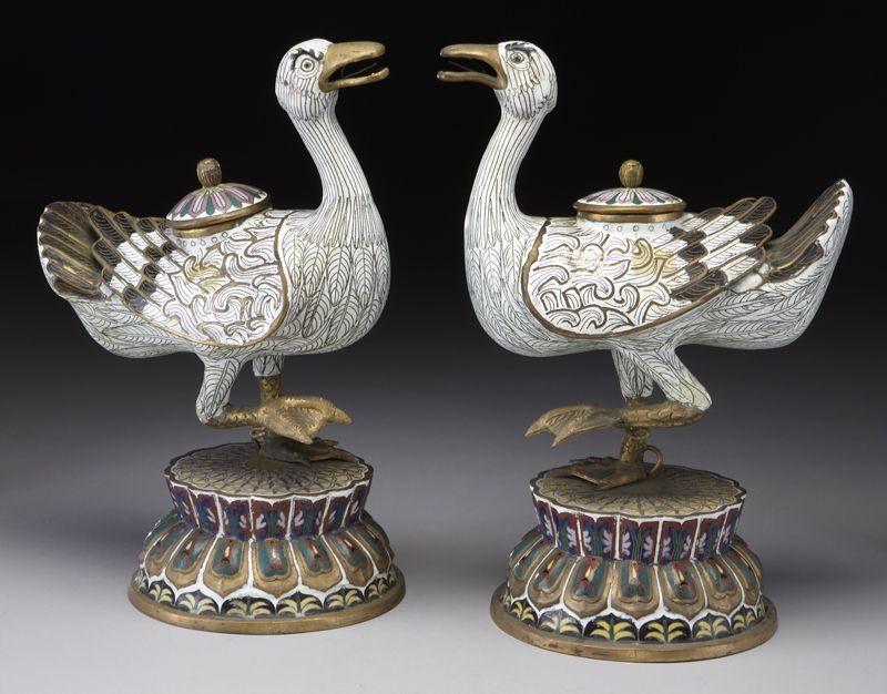 Pr. Chinese cloisonne duck