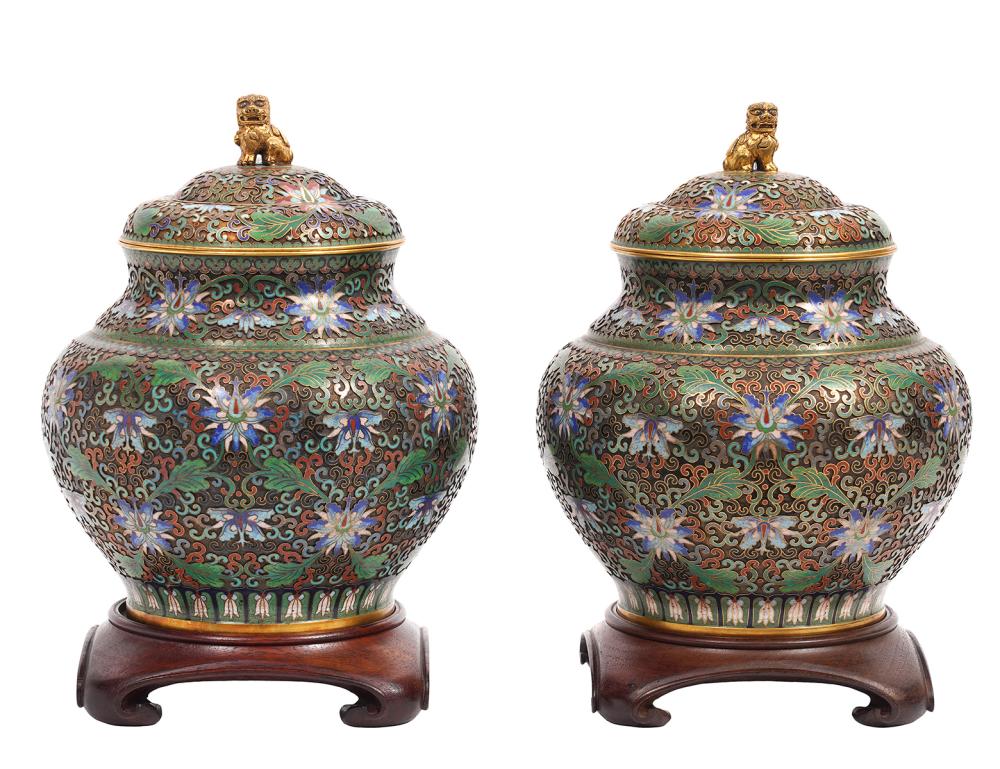 PR. CHINESE CLOISSONE GINGER JARS