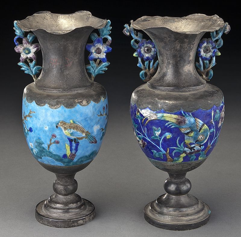 Pr. Chinese enamel over silver