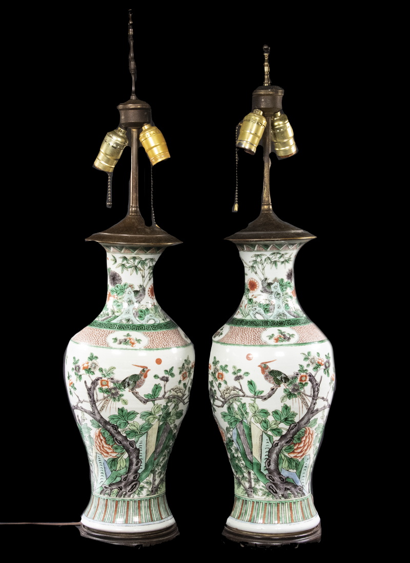 PR CHINESE FAMILLE VERTE VASES,