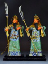 Pr. Chinese Gilt Silver Cloiso