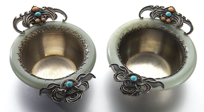 Pr. Chinese jade bracelet mounted