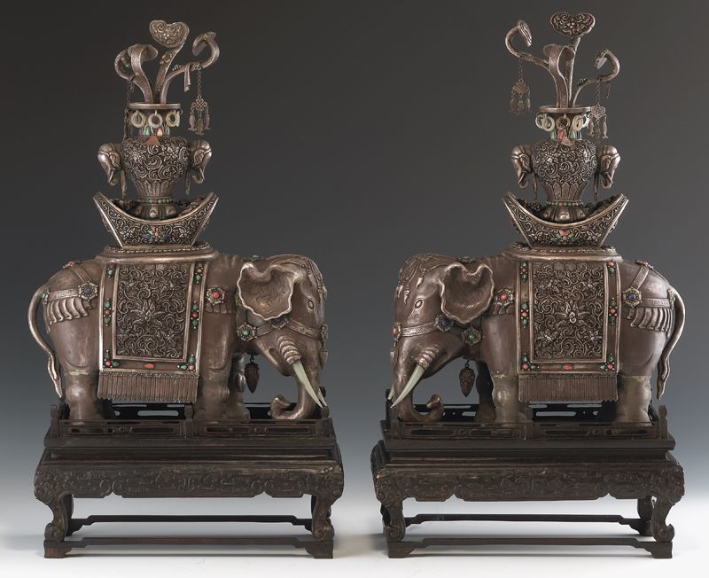 Pr. Chinese-Mongolian jade inlaid