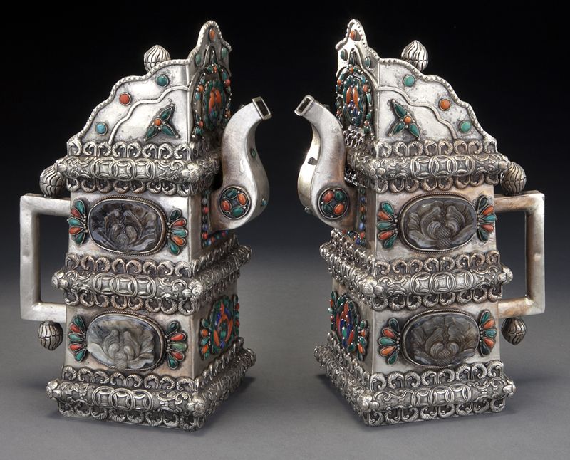 Pr. Chinese-Tibetan silvered copper