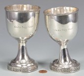 PR COIN SILVER GOBLETS, KY HIS