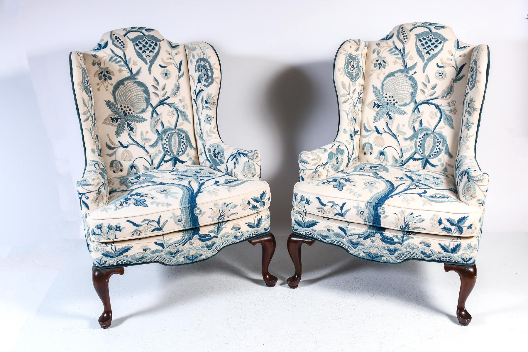PR. CREWEL WORK WINGBACK CHAIRS: