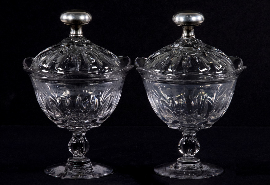 PR CRYSTAL PEDESTAL JARS WITH