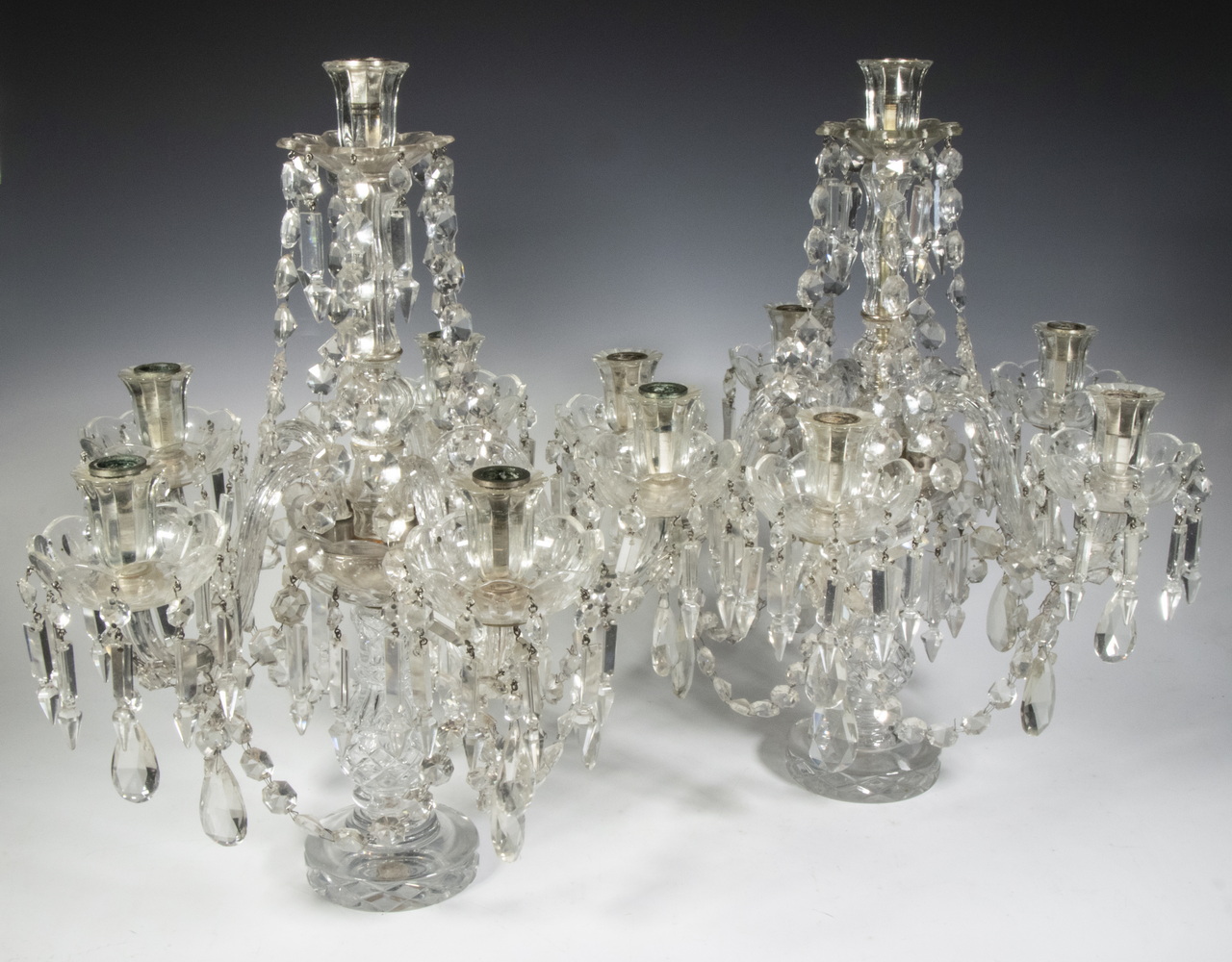 PR CRYSTAL TABLE CHANDELIERS Pair