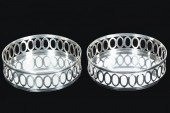 PR DUTCH SILVER WINE COASTERS