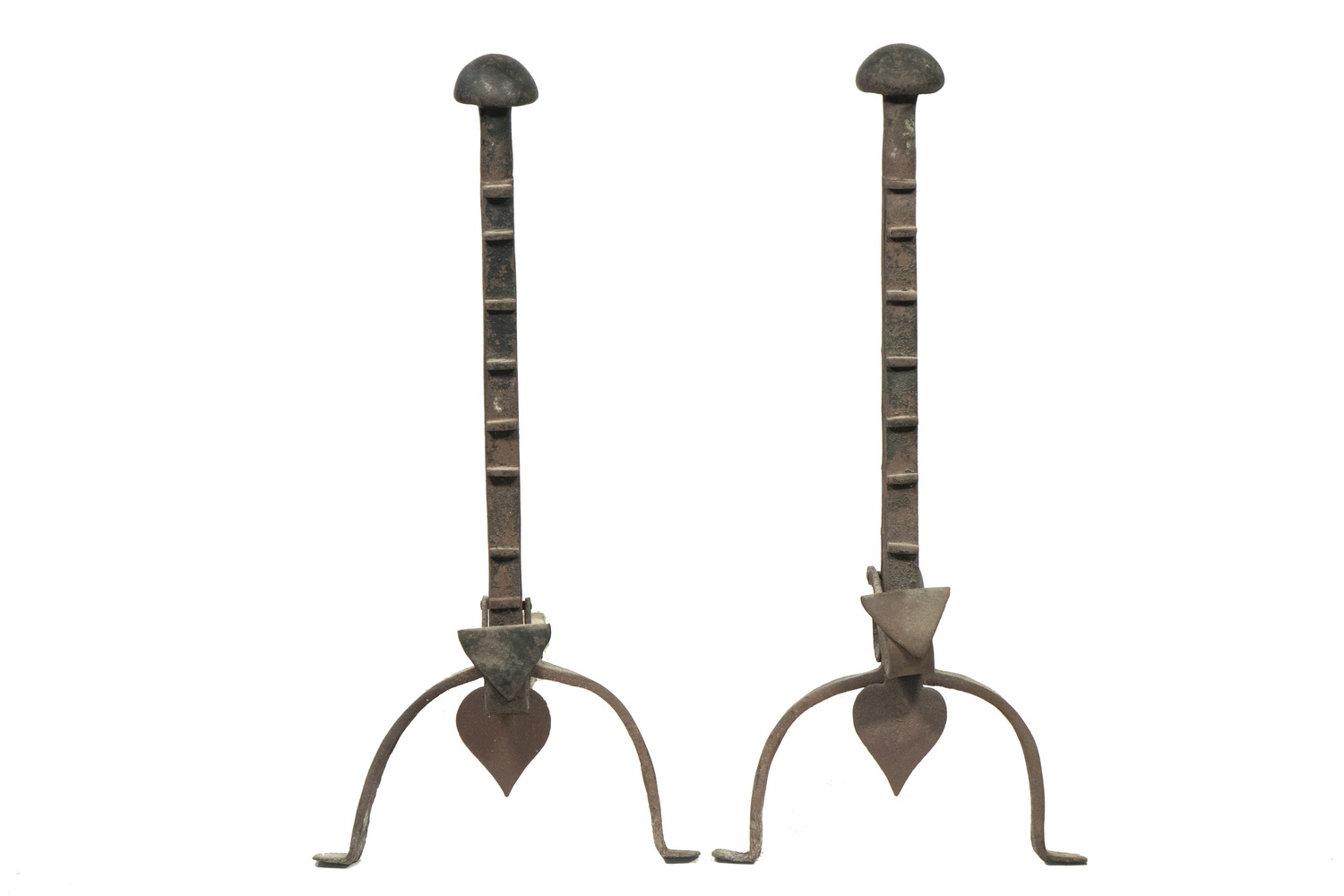 PR EARLY ANDIRONS Pair of 17th c.
