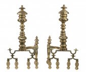 PR EMPIRE ANDIRONS Pair of Ear